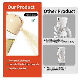 WISAZCDY Oil Sprayer for Cooking 2 in 1,20Oz/570Ml,Oil Dispenser for Kitchen Spray,Glass Olive Oil Sprayer,Oil Dispenser Bottle Spray and Pour,Glass Oil Sprayer for Salad Making,Baking,BBQ(Beige)