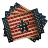 4th of July Linen Placemats Set of 4 Independence Day