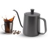 Long Narrow Coffee Kettle Black Stainless Steel Rustproof Small Pour