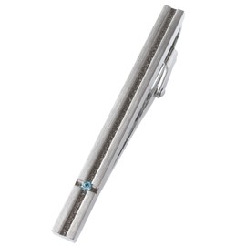 Tabarat Tps-150 Men's Necktie Clip, Birthstone, Made in Japan, Brass, Stylish, Popular, New Life, Gift, Glass Metal Glass Brass Metal, Crystal | Aquamarine