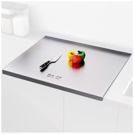 EHERDM 316 Stainless Steel Cutting Boards for Kitchen Stainless Steel Cutting Boards with Lip Kitchen Steel Chopping Boards Suitable for Meat Fruits Vegetables Bread Baking(40 x 30cm/15.7 x 11.8 in)