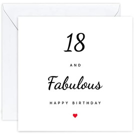 18th Birthday Card - Eighteenth Birthday Card for 18 Year Old Girls Eighteen Daughter Granddaughter Niece Sister Woman Women Friends Her (Age 18)