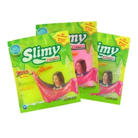 SLIMY Original, Mega & Hybrid Pack of 3 - 3 x 45 g Play Mass in Zip Bag - Triple Slime Fun for Children, Elastic Slime Play Clay (Toy from 3 Years)
