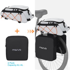 MOSISO Bike Rack Bag with 2 Removable Panniers, Waterproof Bike Trunk Cooler Storage Handbag Insulated Bicycle Rear Seat Pouch, Bicycle Storage Saddle Shoulder Bag Cycling Luggage Pouch, Silver