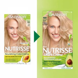 Garnier Nutrisse 100 Extra Light Natural Blonde Hair Color Permanent Dye 2 Pack
