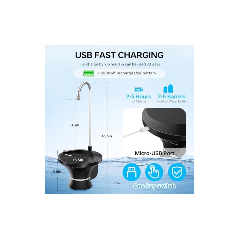 Drinking Water Dispenser Pump, Automatic Electric Drinking Water Bottle Pump