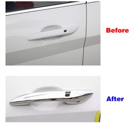 Dakitita Exterior Door Handle Cover Trim with 2 Smart Key Holes for Hyundai Elantra 2021-2024 Accessories Decor (Chrome)