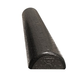 CanDo Foam Roller - Black Composite - Extra Firm - 6" x 36" - Half-Round