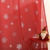 MikiUp Christmas Snowflakes Sheer Curtains, Silver Foil Printed Semi Sheer