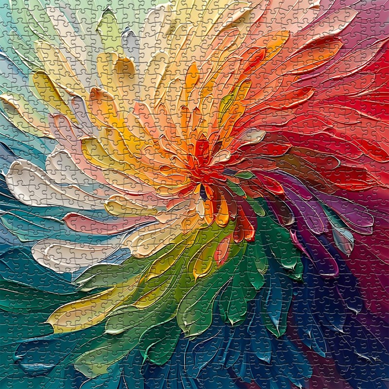 Impossible Puzzle for Adults 1000 Pieces, Rainbow Art Painting Difficult