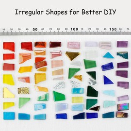 500 g Irregular Crystal Mosaic Tiles, Small Mosaic Tiles, Handmade, Crystal Crafts for Crafts, Large DIY Picture Frame, Handmade Jewellery Coaster (White Series)