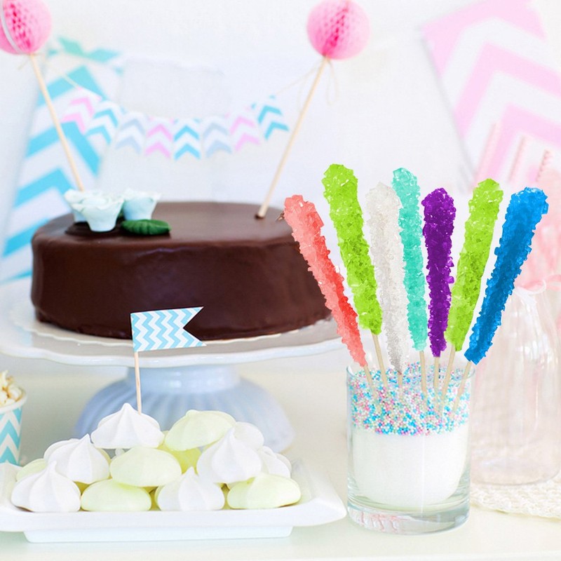 Extra Large Rock Candy Sticks: 18 Blue Raspberry Lollipop -