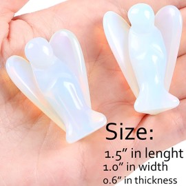 XIANNVXI 38 mm Opal Crystals Angel Figure Healing Crystals Gemstones Polished Stones Statue Reiki Guardian Angel Gifts