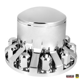 GG Grand General 40261 Chrome ABS Delux Rear Axle Cover Set with Round Hub and 33mm Hex Screw Lock