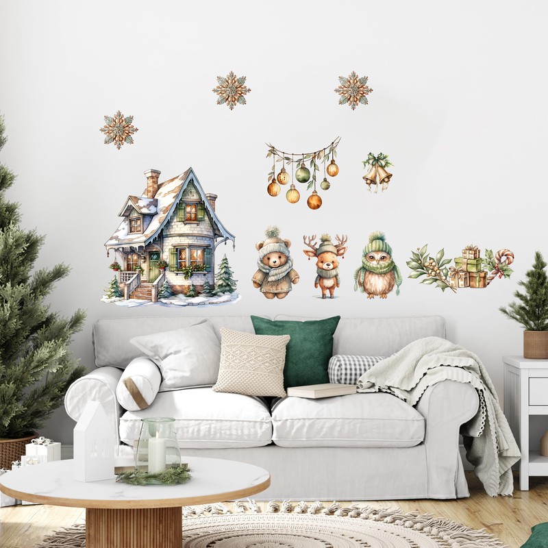 GRAZDesign Wall Sticker Christmas Set Forest Animals as Sticker Wall,