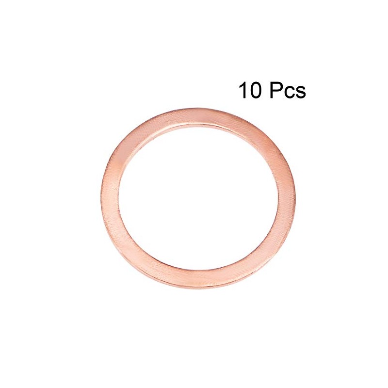 sourcing map 10Pcs 24mm x 30mm x 1.5mm Copper Flat