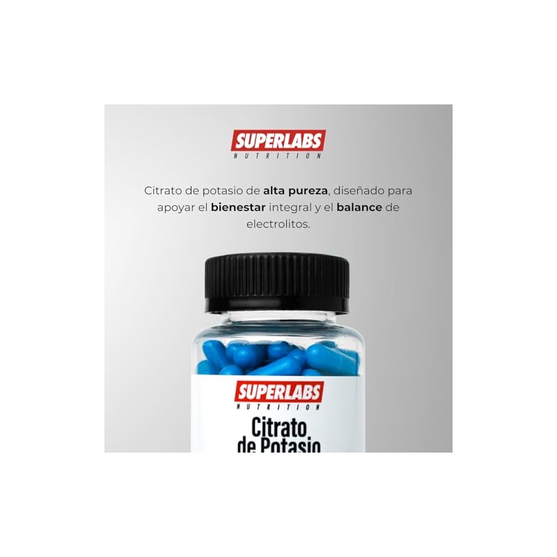 Superlabs Nutrition Citrato de Potasio 500 mg 100 Cápsulas |