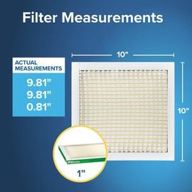 Filtrete 10x10x1 AC Furnace Air Filter, MPR 700, MERV 8, Tough on Pollen, Easy on Airflow, 3-Month Pleated 1-Inch Electrostatic Air Cleaning Filter, 6-Pack (Actual Size 9.81 x 9.81 x 0.81 in)