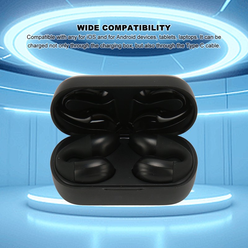Bluetooth 5.3 Earbuds Noise Reduction Ear Clip Earphones Waterproof Open