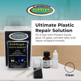 Plastex Plastic Repair Kits - Easily Glue, Repair or Remake Broken Plastic, Fiberglass, Wood & More! (Small Clear Travel Size Kit)