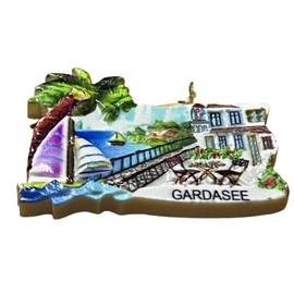 Generisch Fridge Magnet - Traditional Garda Lake Souvenir Magnet - 1 Piece, 7 x 5.5 cm, Poly Magnet, Rectangular, Decorative Magnet