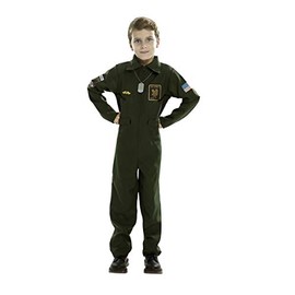 Generique - Pilot Costume for Boys Children's Costume for Fancy Dress Uniform Khaki – 110/116 (5-6 Years)