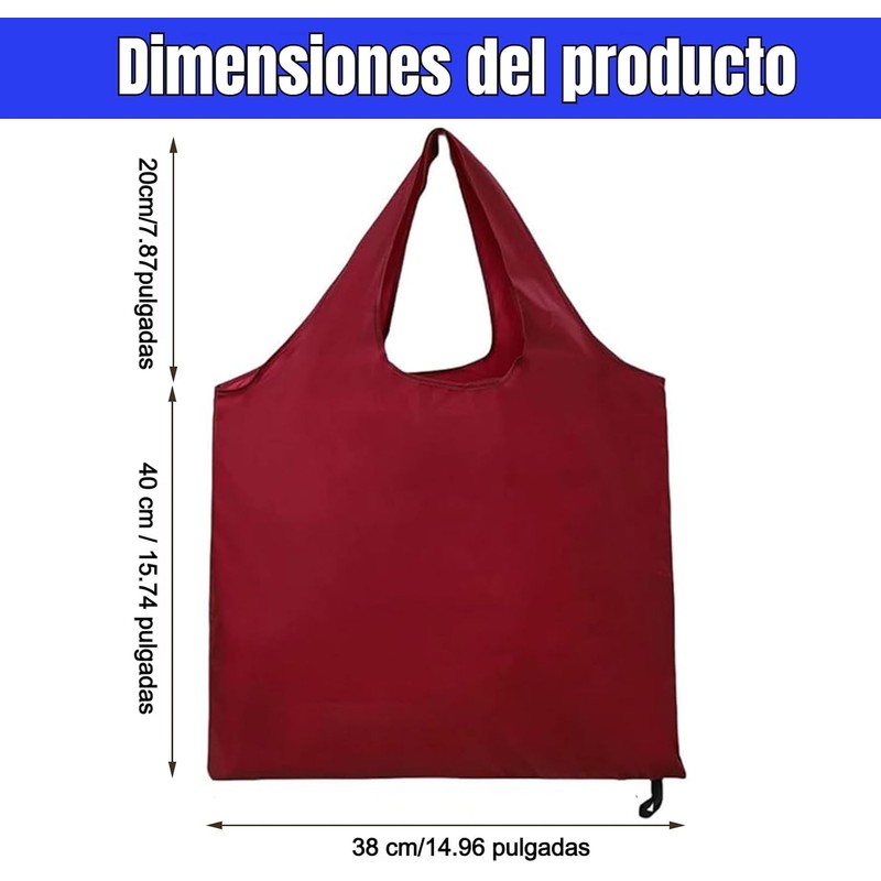 4 Bolsas Compra Reutilizables Plegables Ecológicas Lavables Ligeras