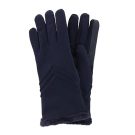 Isotoner Women's Touchscreen Chevron Winter Glove with Microluxe Lining, Large/XL, Midnight
