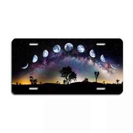 Gift n Gag Phases of the Moon Galaxy License Plate - Blue Purple Car Tag, 6x12 In