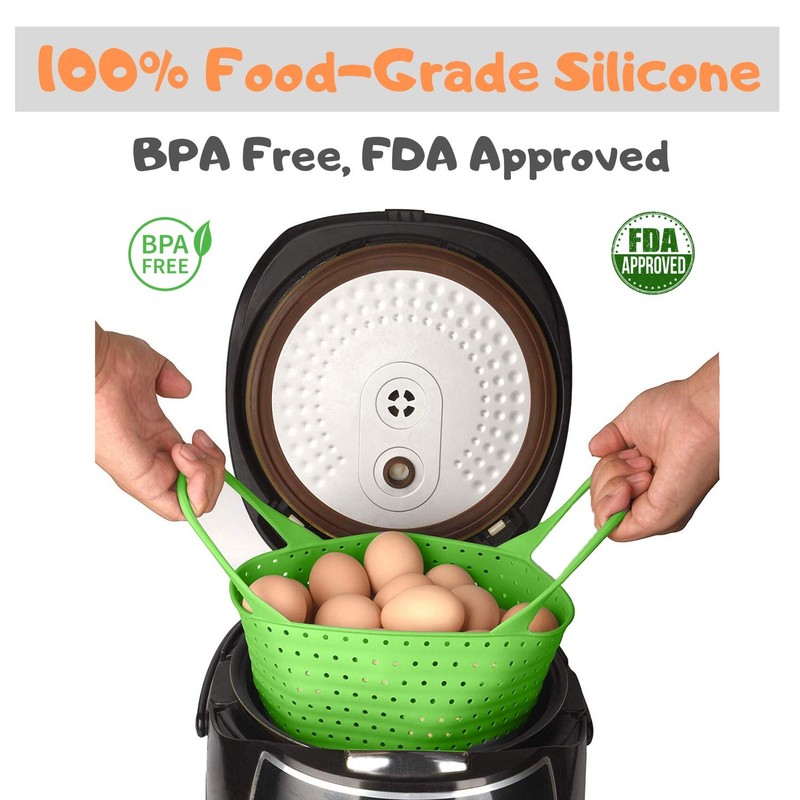 Silicone Steamer Basket | Foldable, Space-Saving | Fits 6,8 Qt