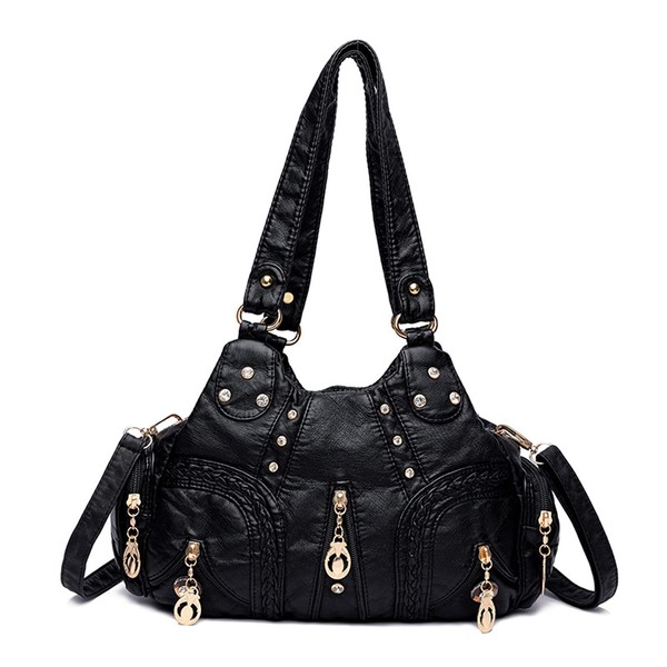 PORRASSO Women's Handbag, Shoulder Bag, Crossbody Bag, 3-Way, Large Capacity,