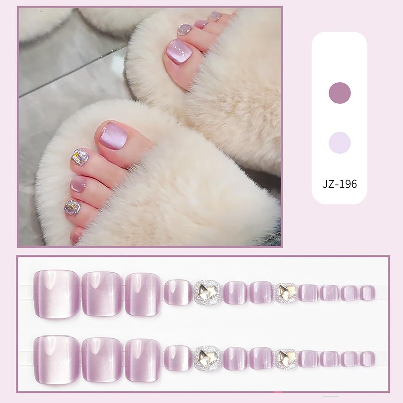 Toenail Tips 24 Pieces, Toenail Stickers, Reusable False Nails, Gel