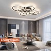 Shine LUEST Modern Ceiling Light, 41.3'' Dimmable LED Black Flush