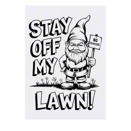 'Stay Off My Lawn' Temporary Tattoo - Water Resistant, Skin-Safe, Non-Toxic Transfer (TO00083035)