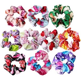 cute checkers design scrunchies for all hair type 10pack elastic hair band great for ponytails XL srcunchies set these soft hair ties is great for every occasion
