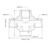 HFS(R) 1/2" NPT Thread Pipe Fitting 4 Way Cross (Male