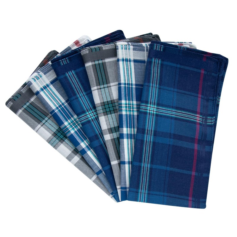 BonjourMrsMr Men's Handkerchies Soft Cotton Hanky Pocket Square Size 17inch