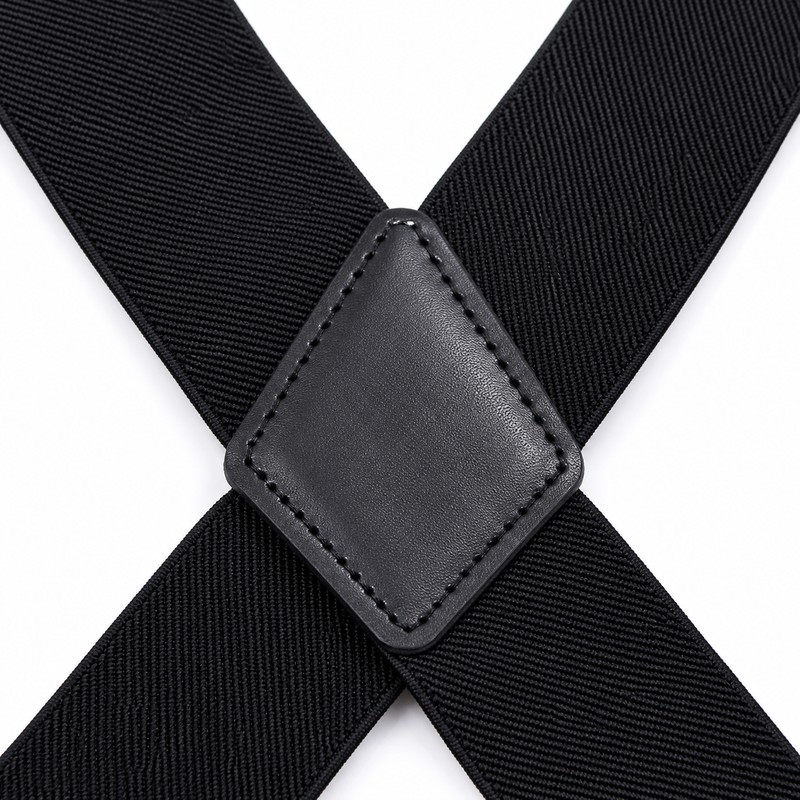 Wide X-Back Suspenders for Men – Adjustable 4-Clip Elastic Straps