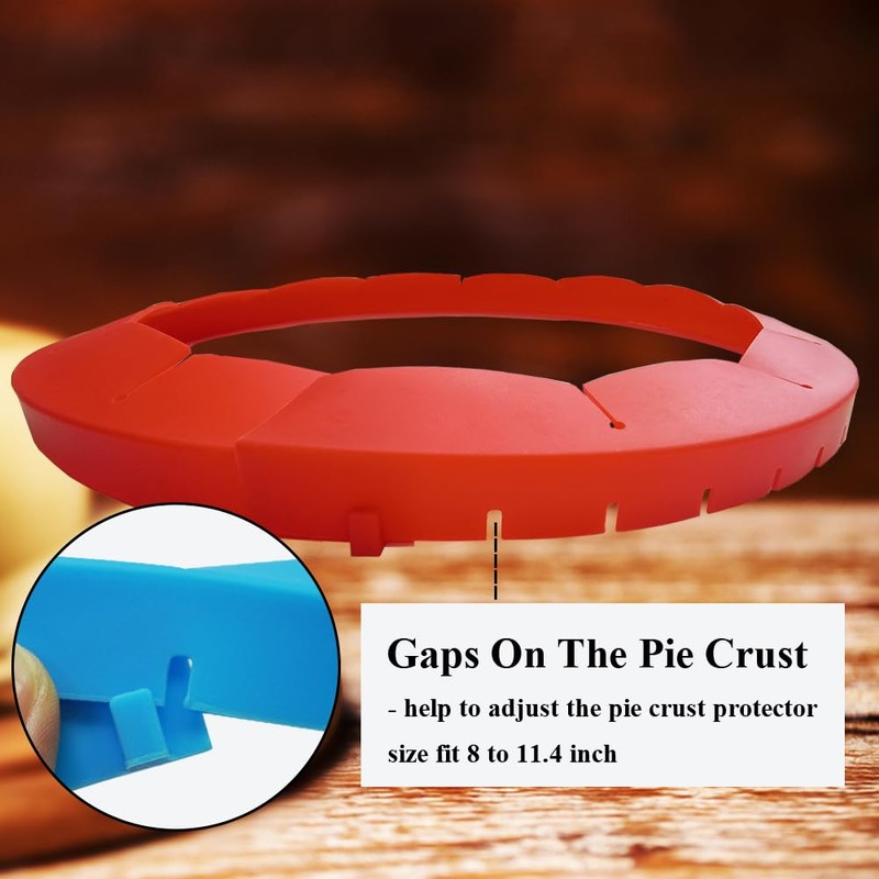 UAREBST Adjustable Pie Crust Shields Baking Protectors, Silicone Cover Ring