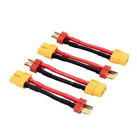 BDHI 4pcs Deans T-Plug Male to XT60 Female Connector Lead Adapter Cable 14awg 5cm for RC Lipo(BDHI-63)