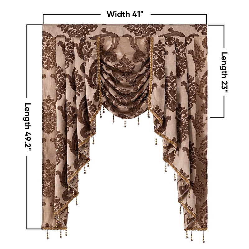 NAPEARL Jabot Curtains Valances and Swag Luxury Window Valances for