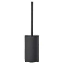 Zone Denmark Karma Stoneware Toilet Brush, Toilet Brush in Beautiful Danish Design, Brush Set with Brush and Holder for Bathroom, Standing, Diameter 9.2 cm, Height 38 cm, Black