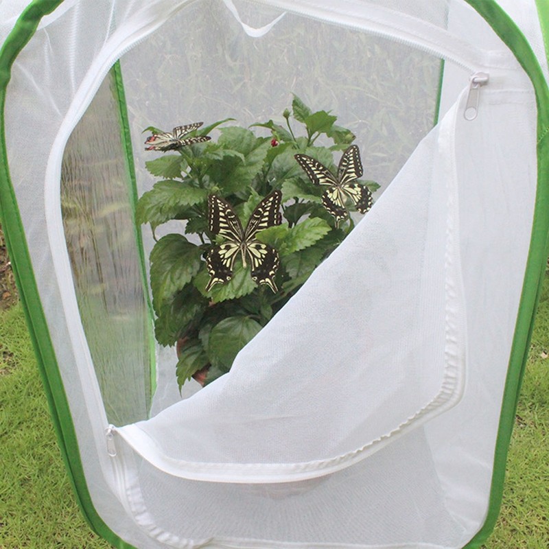Folding Collapsible Ventilated Insect Cage Light Transmission Mesh Cage Zipper