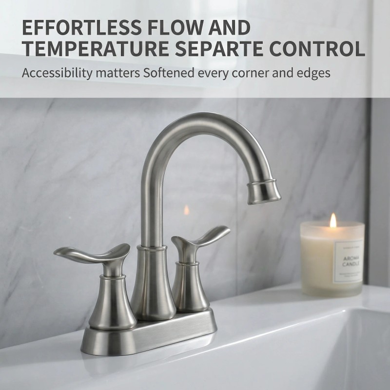 Alloy 4 Inch Hot/Cold Double Handle Deck Mounted Electroplated American