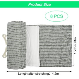 Pack of 8 Tourniquet Israeli Bandage, 6 Inch Grey Packaging Tourniquet Holster Bandage, Multi-Purpose Pressure Bandage Israeli Bandage Original, Emergency Israeli Bandage, for Outdoor Sports, Camping