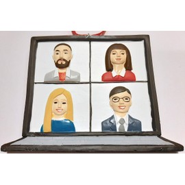 Zoom Meeting Ornament Business Friends Virtual Get Together Work Christmas Tree Pandemic Gift Teams