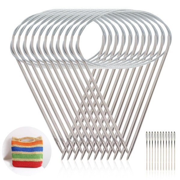 11PCS Circular Knitting Needles Set, 80CM Stainless Steel Yarn Knitting