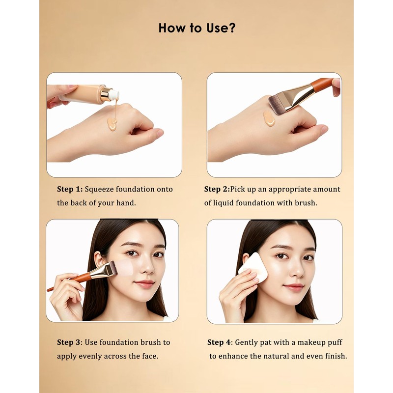 Thin Flat Foundation Brush for Liquid Makeup,Facial Makeup Spatula Brush