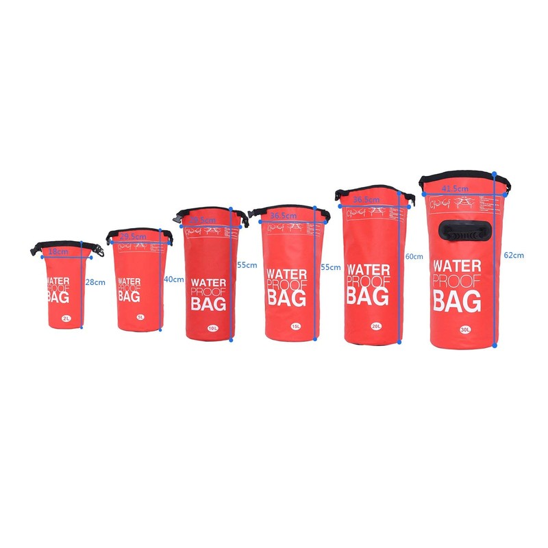 DonDon Waterproof Outdoor Dry Bag for Your Valuables, red