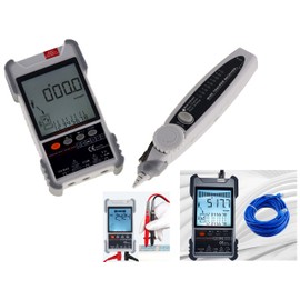 KALEA-INFORMATIQUE Professional Digital LCD Network Tester RJ45 RJ11 and Multimeter: Mapping, Continuity, Length, POE, Voltage, Location, Torch, Voltage Current AC DC, Temperature, Diodes